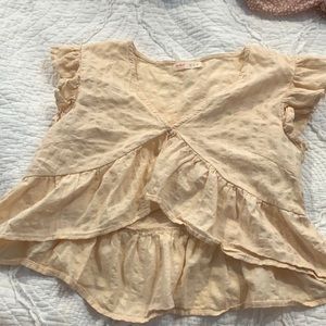 Pale yellow flowy top